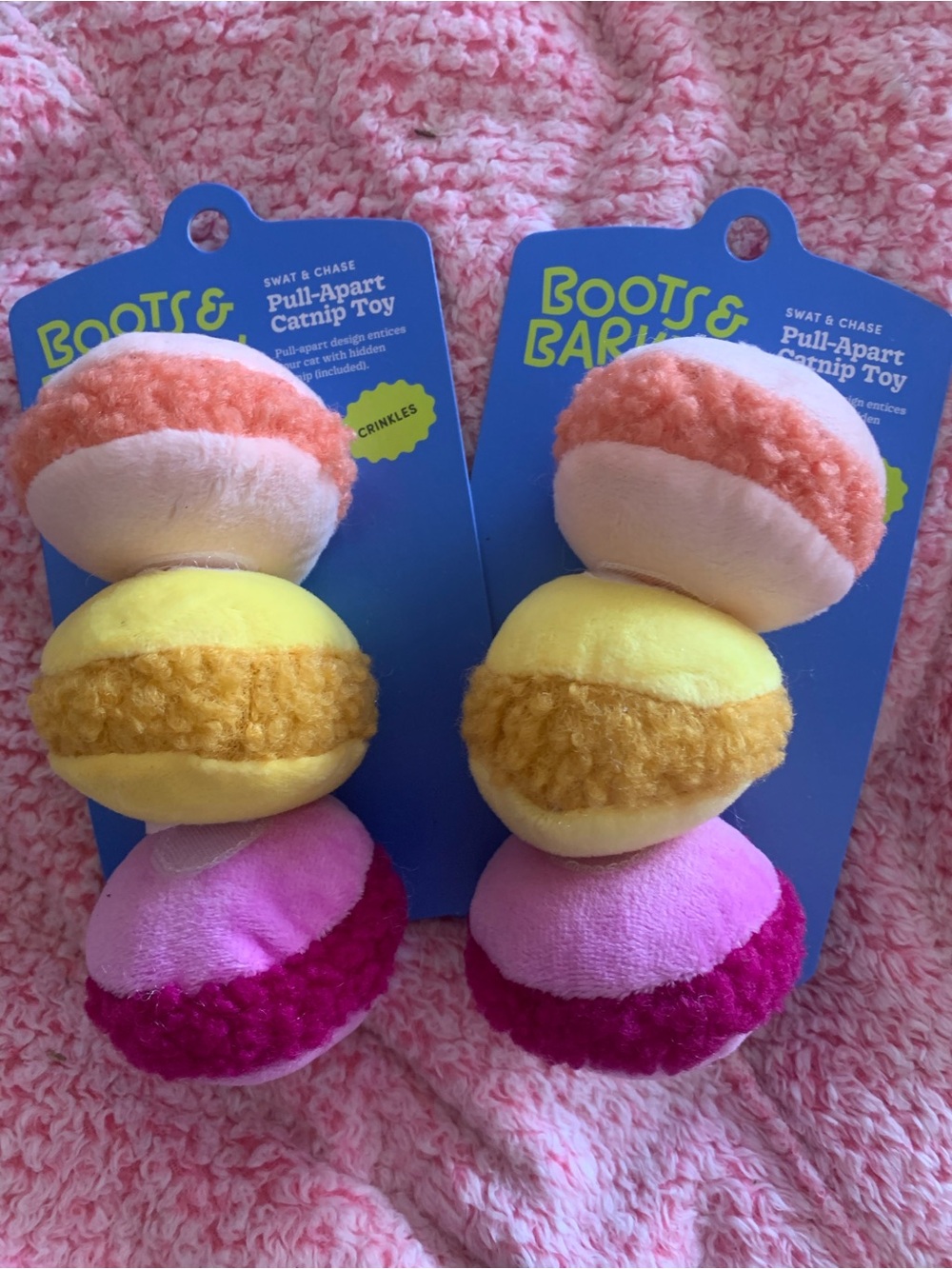 2 packs - Boots & Barkley Trio Plush Pull-Apart Catnip Macarons